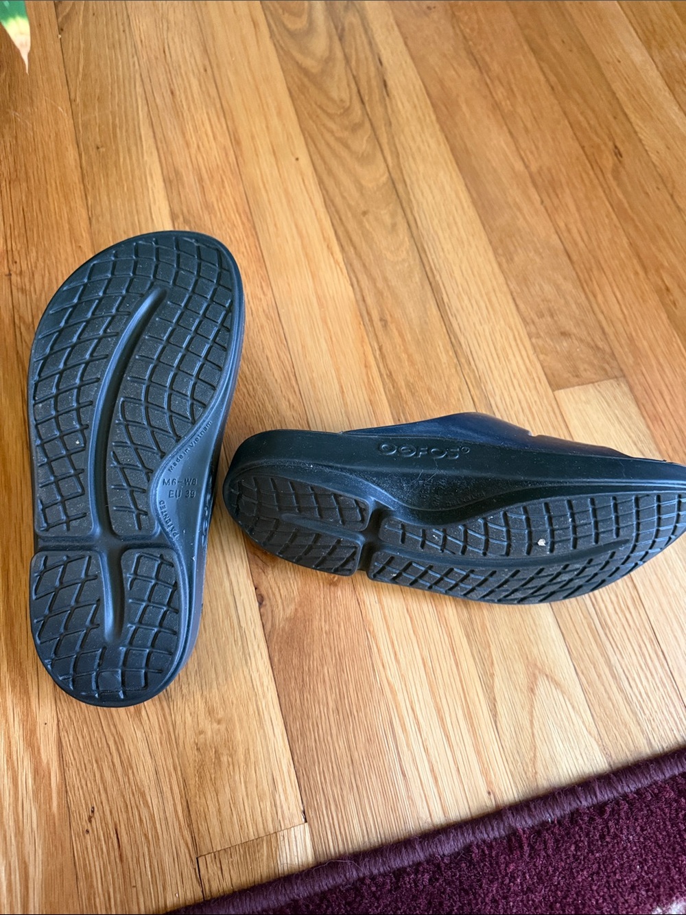 OOFOS Blue Iridescent Slide Sandals - Picture 9 of 10